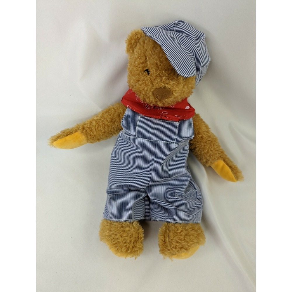 Pottery Barn Kids Train Conductor Bear Plush‎ 14  Inch North American Bear Co